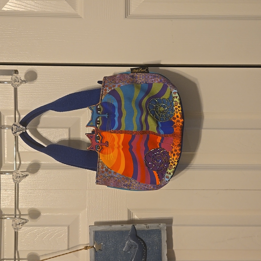 Laurel Burch Multicolor Cat Shoulder Bag